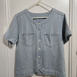 Denim Women's Light Blue Button Down Shirt